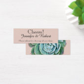 Blush Succulent Bruiloft Drink Tickets Mini Visitekaartjes (Bureau)