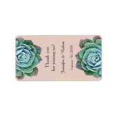 Blush Succulent Bruiloft Lip Balm Label (Voorkant)