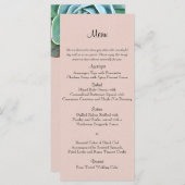 Blush Succulent Bruiloft Menu (Voorkant / Achterkant)