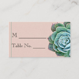 Blush Succulent Bruiloft Plaats Kaart Plaatskaartje