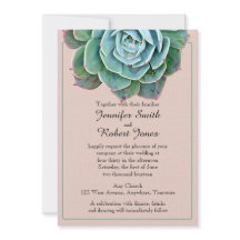 Blush Succulent bruiloft uitnodiging