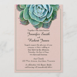 Blush Succulent bruiloft uitnodiging