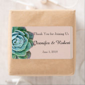 Blush Succulent Bruiloft Water Fles Label (Insitu)