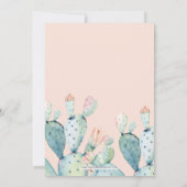 Blush Succulent Cactus Bridal Shower Invitations Kaart (Achterkant)