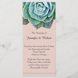 Blush Succulent Trouwprogramma Programmakaart