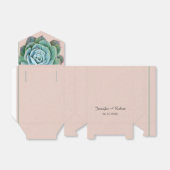 Blush Succulent Wedding Favor Box Bedankdoosjes (Uitgevouwen)