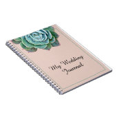 Blush Succulent Wedding Journal Notitieboek (Rechterzijde)