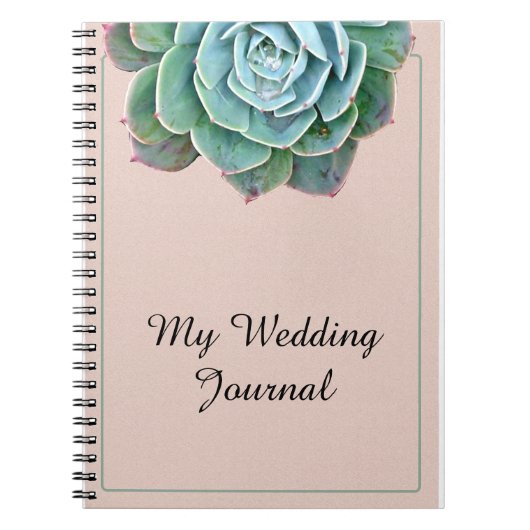 Blush Succulent Wedding Journal Notitieboek (Voorkant)