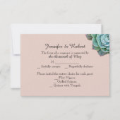 Blush Succulent Wedding Response Kaart (Voorkant)