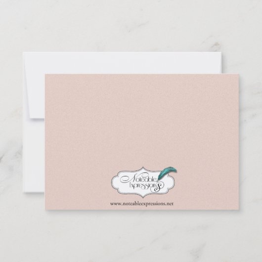 Blush Succulent Wedding Response Kaart (Achterkant)