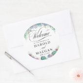 Blush Succulent Wedding Ronde Sticker (Envelop)