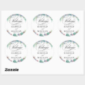 Blush Succulent Wedding Ronde Sticker (Vel)
