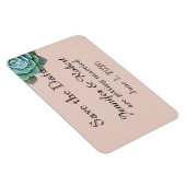 Blush Succulent Wedding Save the Date Magneet (Rechterzijde)
