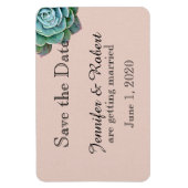 Blush Succulent Wedding Save the Date Magneet (Verticaal)