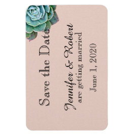 Blush Succulent Wedding Save the Date Magneet