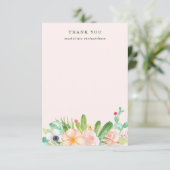 Blush Succulents Bedankkaart (Staand voorkant)