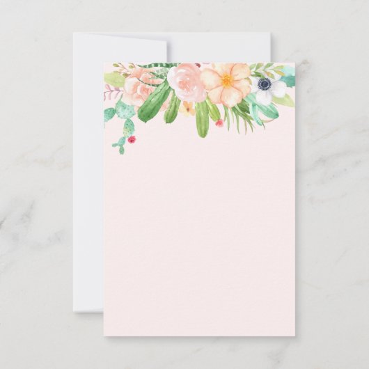 Blush Succulents Bedankkaart (Achterkant)