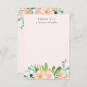 Blush Succulents Bedankkaart (Voorkant / Achterkant)