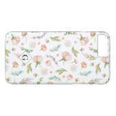Blush Summer Floral Pattern | Monogram Case-Mate iPhone Case (Achterkant (Horizontaal))