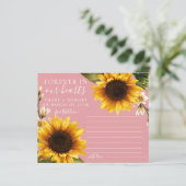 Blush Sunflower Deel een Memory Attendance-kaart (Staand voorkant)