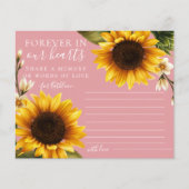 Blush Sunflower Deel een Memory Attendance-kaart (Voorkant)