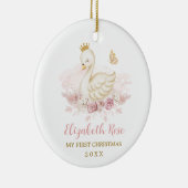  Blush Swan Princess Baby 1 kerst Keramisch Ornament (Rechts)