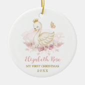  Blush Swan Princess Baby 1 kerst Keramisch Ornament (Voorkant)
