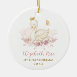 Blush Swan Princess Baby 1 kerst Keramisch Ornament