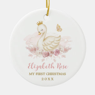 Blush Swan Princess Baby 1 kerst Keramisch Ornament