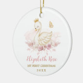  Blush Swan Princess Baby 1 kerst Keramisch Ornament (Links)