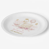 Blush Swan Princess met ballon en Butterflies Papieren Bordje (Gekanteld)