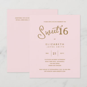 Blush SWEET 16 Moderne Elegante Budget Verjaardag