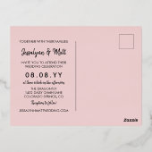 Blush Swirly  Je bent uitgenodigd bruiloft. Folie Uitnodiging Briefkaart (Achterkant)