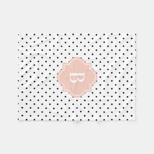 Blush Swiss Stippen | Monogram Fleece Blanket Deken (Voorkant (Horizontaal))