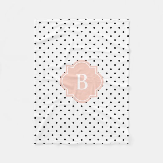 Blush Swiss Stippen | Monogram Fleece Blanket Deken (Voorkant)