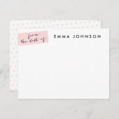 Blush Tab Flat Note Kaart - dot backer Notitiekaartje (Voorkant / Achterkant)