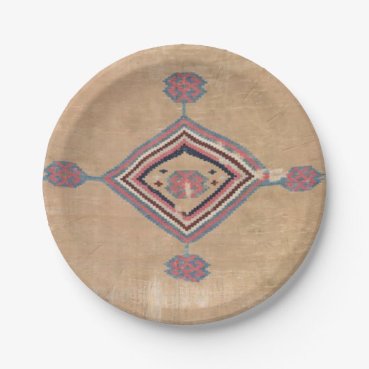 Blush Tan Pink Medallion Baby Blue Cowboy  Papieren Bordje (Voorkant)