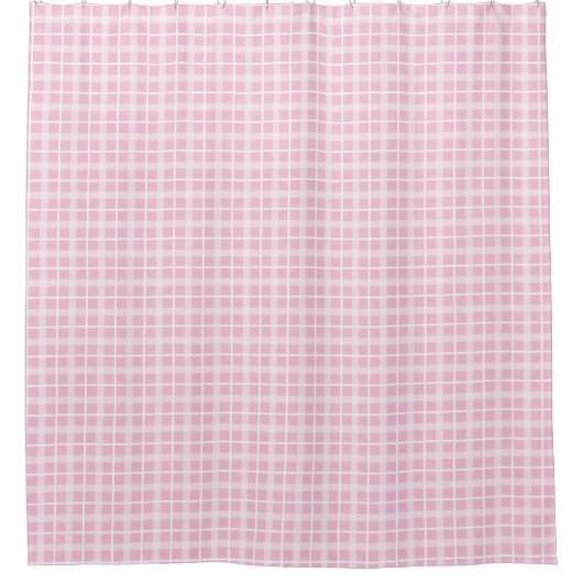 Blush Tartan Curtain Modern Pink Bathroom Accent Douchegordijn (Voorkant)