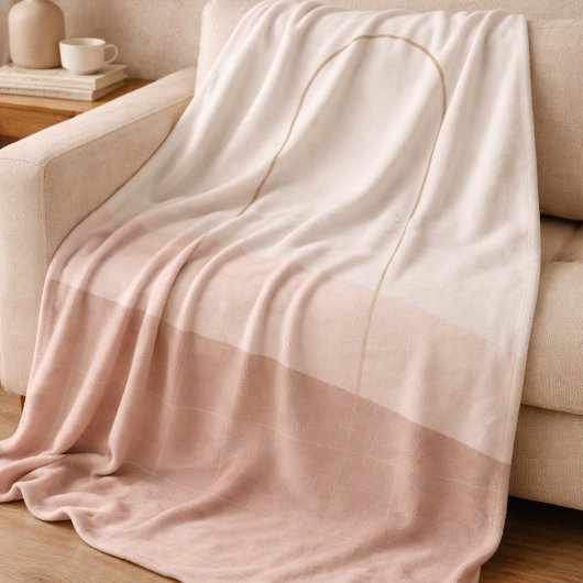 Blush Taupe Boog Vliesdeken Fleece Deken