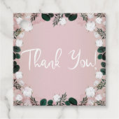 Blush Taupe Cotton Floral Greenery Rustic Wedding Bedankjes Labels (Voorkant)