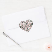 Blush Taupe Cotton Floral Greenery Rustic Wedding Hart Sticker (Envelop)