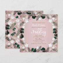 Blush Taupe Cotton Floral Greenery Rustic Wedding