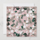 Blush Taupe Cotton Floral Greenery Rustic Wedding Kaart (Achterkant)