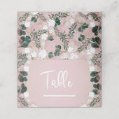 Blush Taupe Cotton Floral Greenery Rustic Wedding Plaatskaartje (Buitenkant ongevouwen)