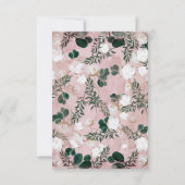 Blush Taupe Cotton Floral Greenery Rustic Wedding RSVP Kaartje (Achterkant)