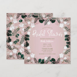 Blush Taupe Cotton Floral Greenery Vrijgezellenfee Kaart