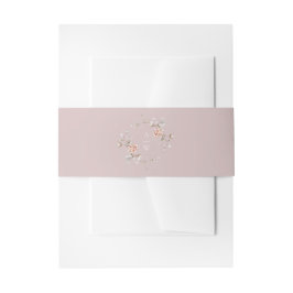 Blush Taupe Floral Monogram Wedding Belly Band Uitnodigingen Wikkel