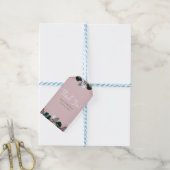 Blush Taupe Katoen Bloemig Groenery Rusticale Trou Cadeaulabel (Met Touw)