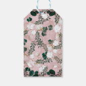 Blush Taupe Katoen Bloemig Groenery Rusticale Trou Cadeaulabel (Achterkant)