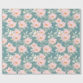 Blush Teal Tuin Cadeaupapier (Vlak)